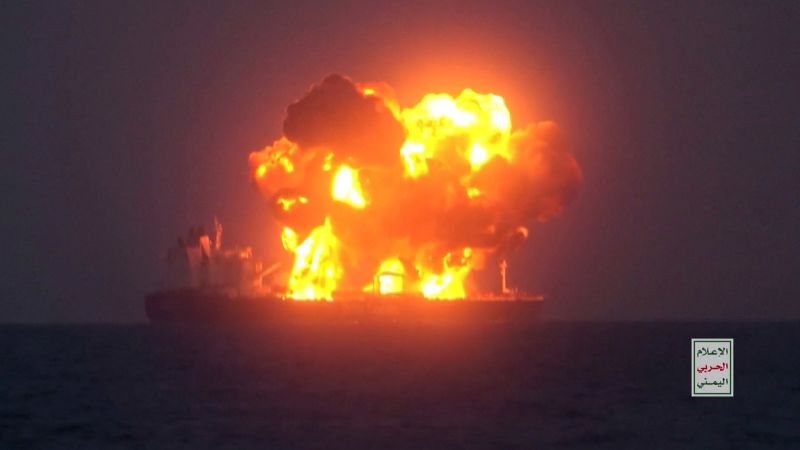 Oil tanker attacked by Houthis in Red Sea appears to be leaking oil, Pentagon says