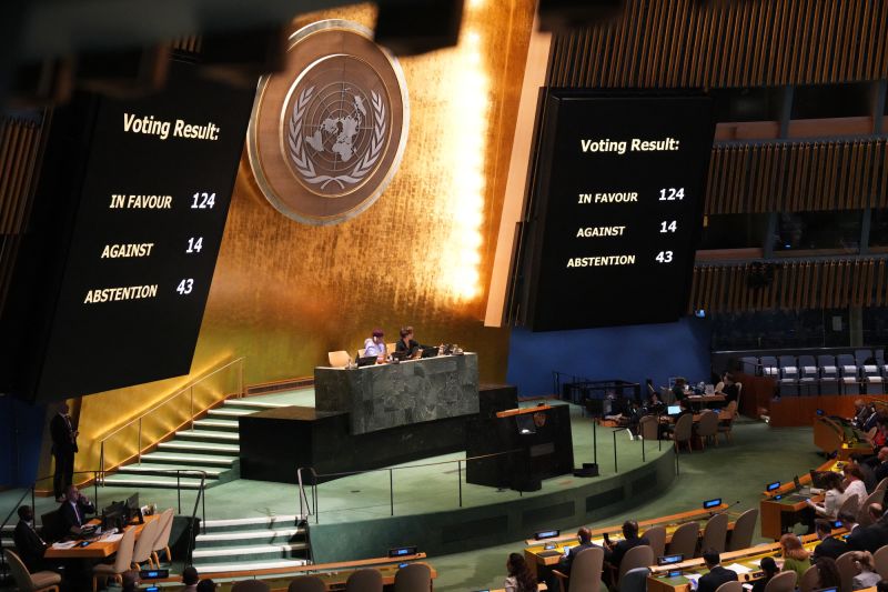 UN members vote to demand Israel end occupation of Palestinian territories within 12 months