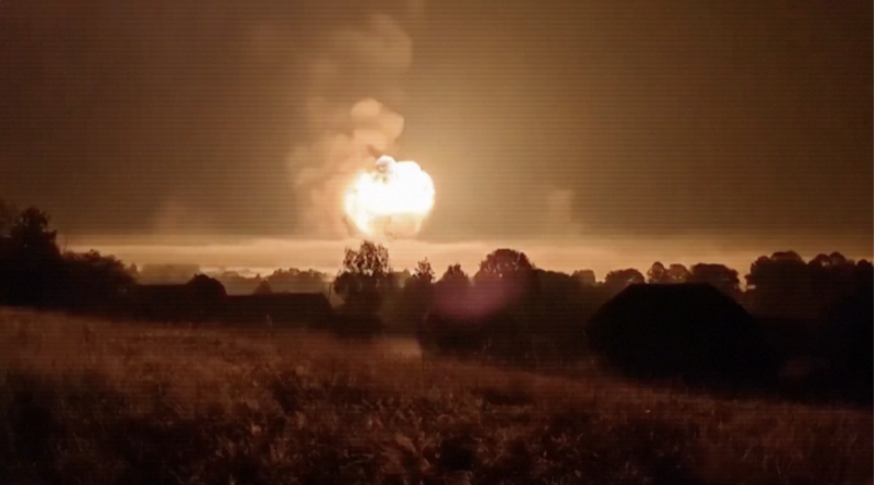 Ukraine claims to have destroyed large Russian ammunition depot in overnight drone attack