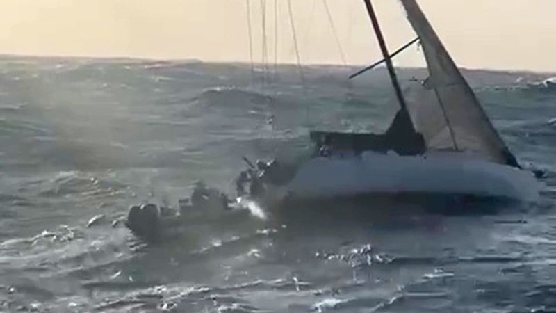 Two rescued from stricken yacht ‘at the mercy of the elements’ in 24-hour ordeal