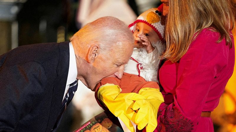 Biden bites babies visiting for White House Halloween trick-or-treat celebration