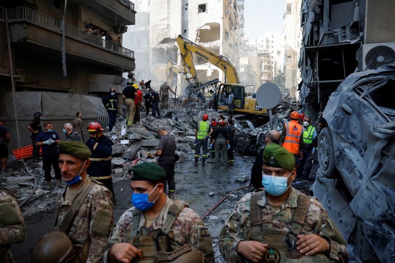 At least 11 killed after Israeli strike flattens building in central Beirut, Civil Defense says