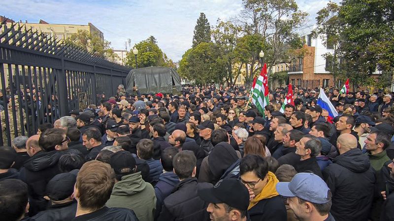 Protesters storm parliament in breakaway Georgia region of Abkhazia over Russia deal