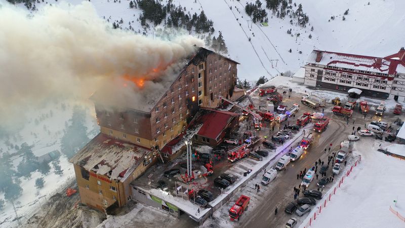 Fire breaks out at ski resort hotel in northwestern Turkey, killing at least 10