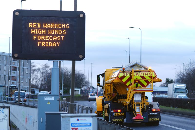 ‘Bomb’ cyclone Storm Éowyn approaches Ireland and parts of UK as schools and public transport shut